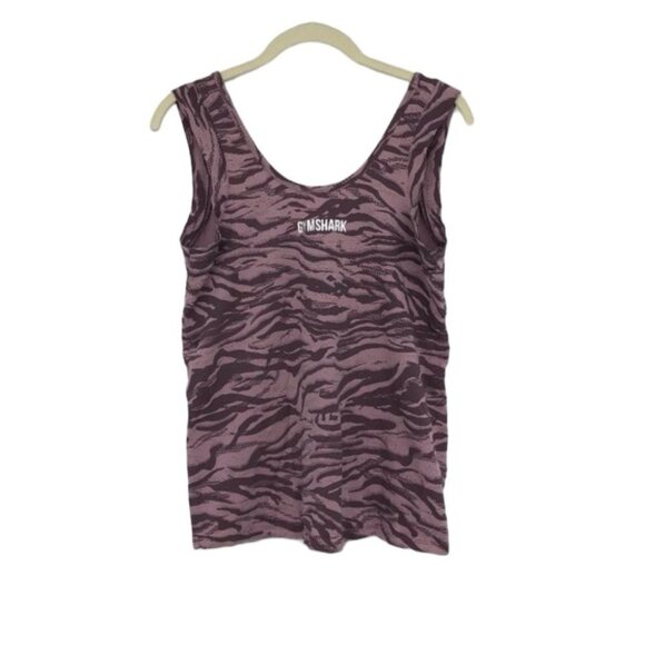 Gymshark Animal Print graphic tank top Scoop neck Purple Zebra print Medium - Picture 2 of 15